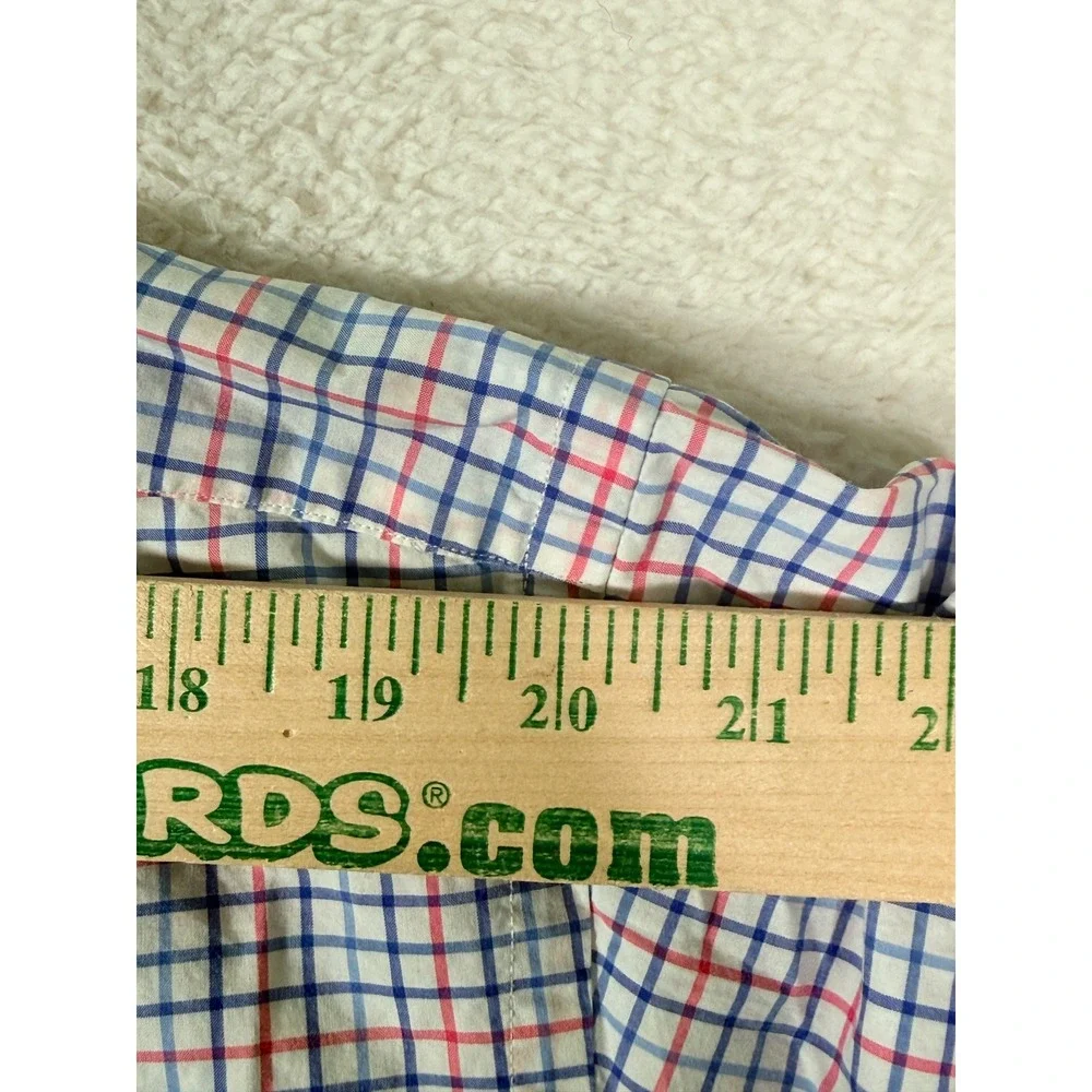 Polo Ralph Lauren Mens XLT Tall Cotton Stretch Check Button Down Shirt Blue Pink
